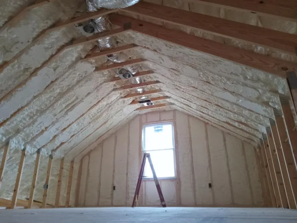 Spray foam roofing application for Crawl Space Insulation project in Plainville